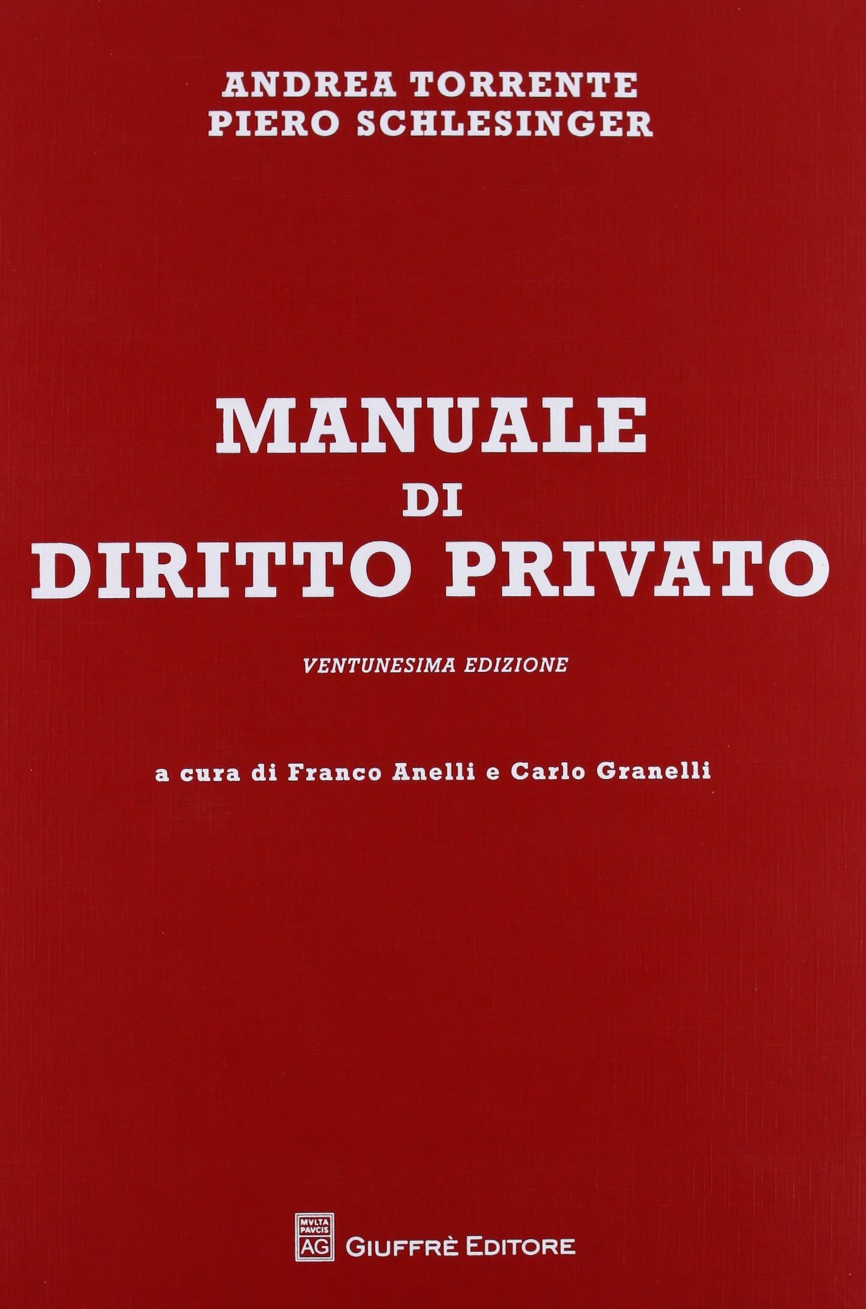 Manuale di diritto privato -Ventunesima edizione