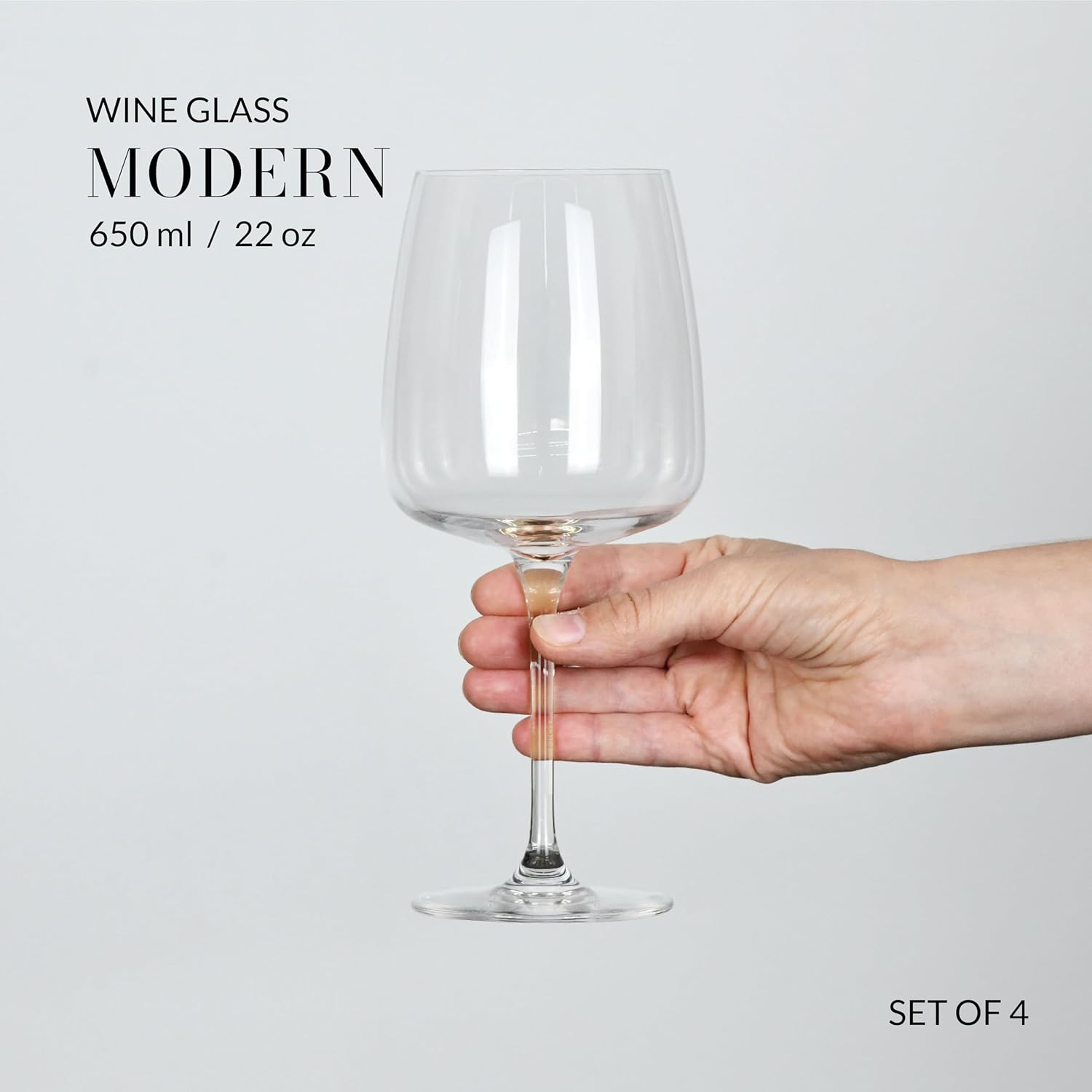 Krosno Large White Wine Glasses, Set of 4, 16.2 oz, Modern Collection, Premium Crystalline Glass, Perfect for Everyday, Dishwasher Safe, Made in Europe