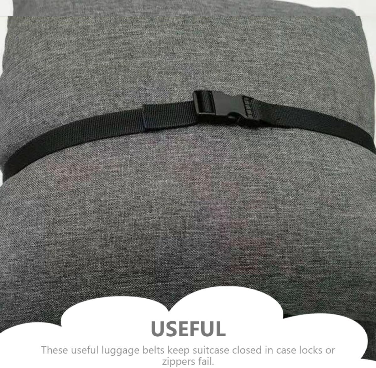 4 Pcs Adjustable Luggage Straps with Buckle Belts, Outdoor Travel Suitcase Fixed Straps, Sturdy Black Packing Tie-Down Accessories for Secure Suitcase Backpack