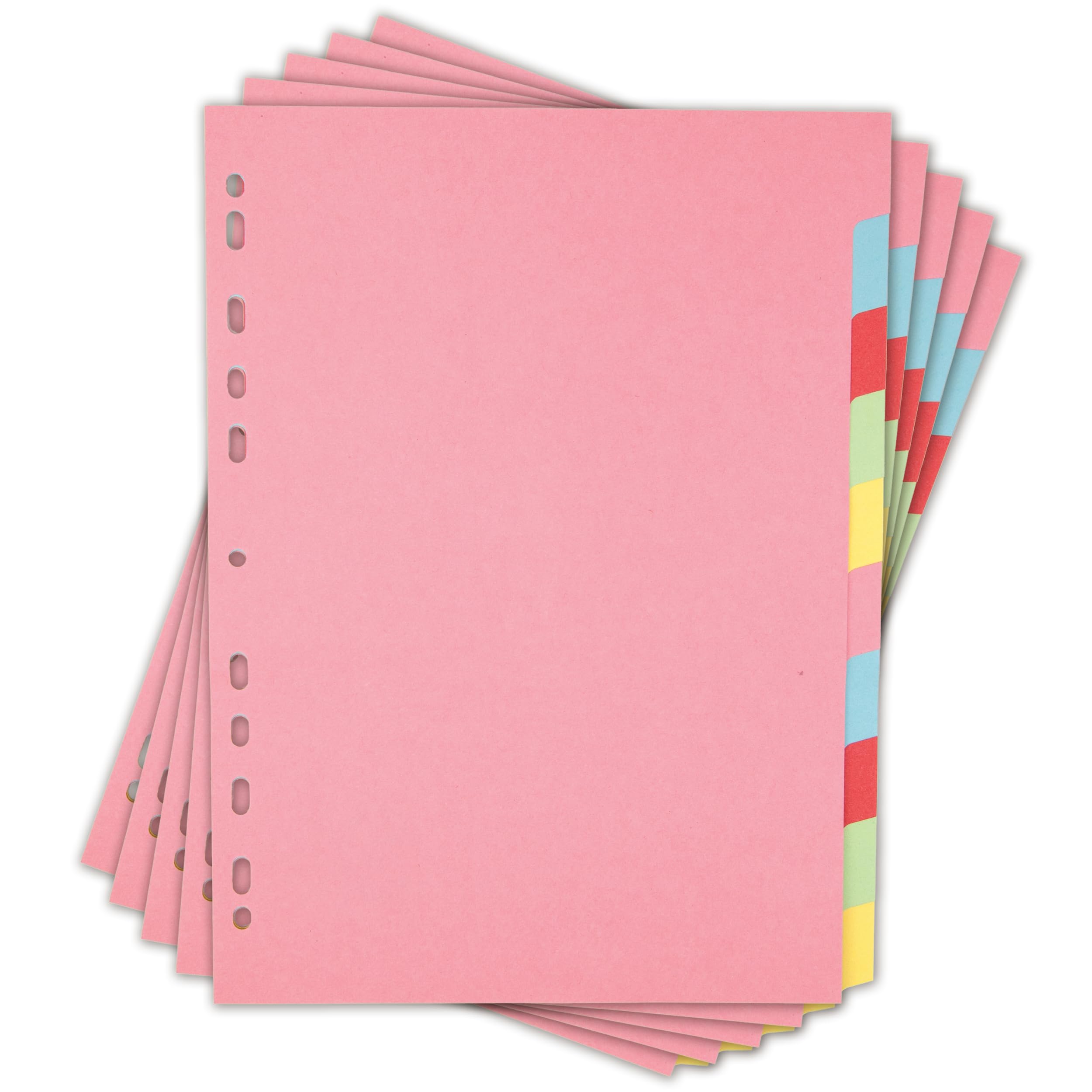 Elba 10 Part File Dividers, A4, 5 Pack, Card Folder Dividers, Recycled