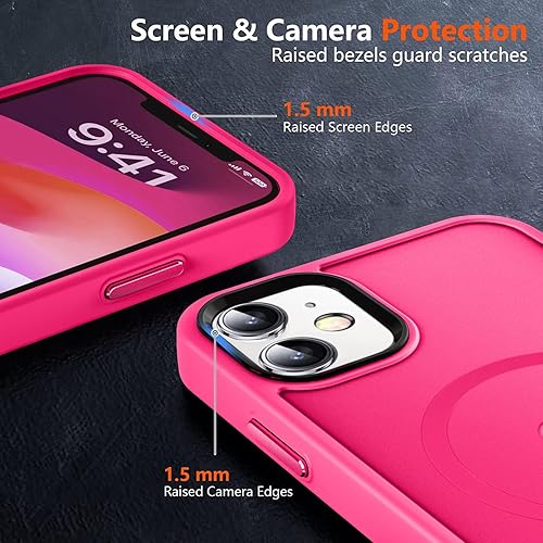 Vista 702 de MOCCA - Funda magnética resistente para iPhone 11 de 6.1 pulgadas, compatible con MagSafe, protector de pantalla de vidrio + protector de lente