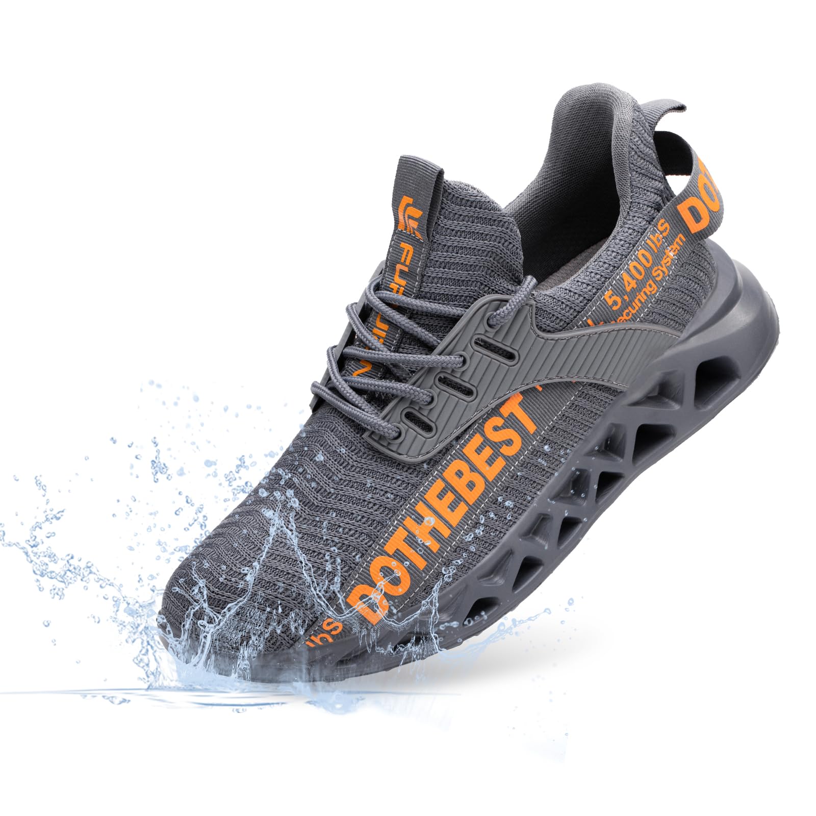 Furuian Steel Toe Sneakers for Men Women Lightweight Safety Shoes Comfortable Puncture Proof Slip On Indestructible Work Shoes