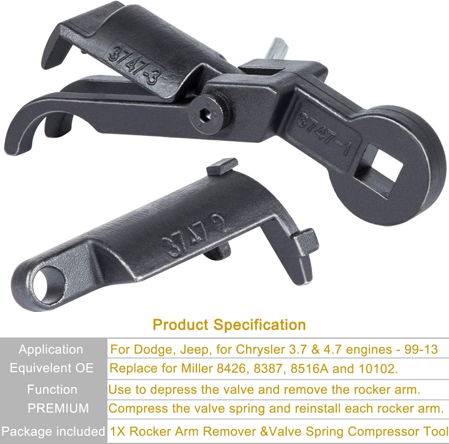Buy Camoo Rocker Arm Remover Installer Valve Spring Compressor Tool For Chrysler Dodge Jeep 3 7 4 7l Replace Oe 3747 123 10102 8426 8387 8516a Online In Indonesia B086zk8ymf