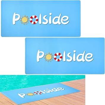 2 Pcs Poolside Seating Mats for Edge of Pool -16 x 35 Inch Non Slip Walk Pool Mats Decorative Poolside Mats Pool Cushions for Summer Outdoor Indoor Beach Swimming Pools Lounging