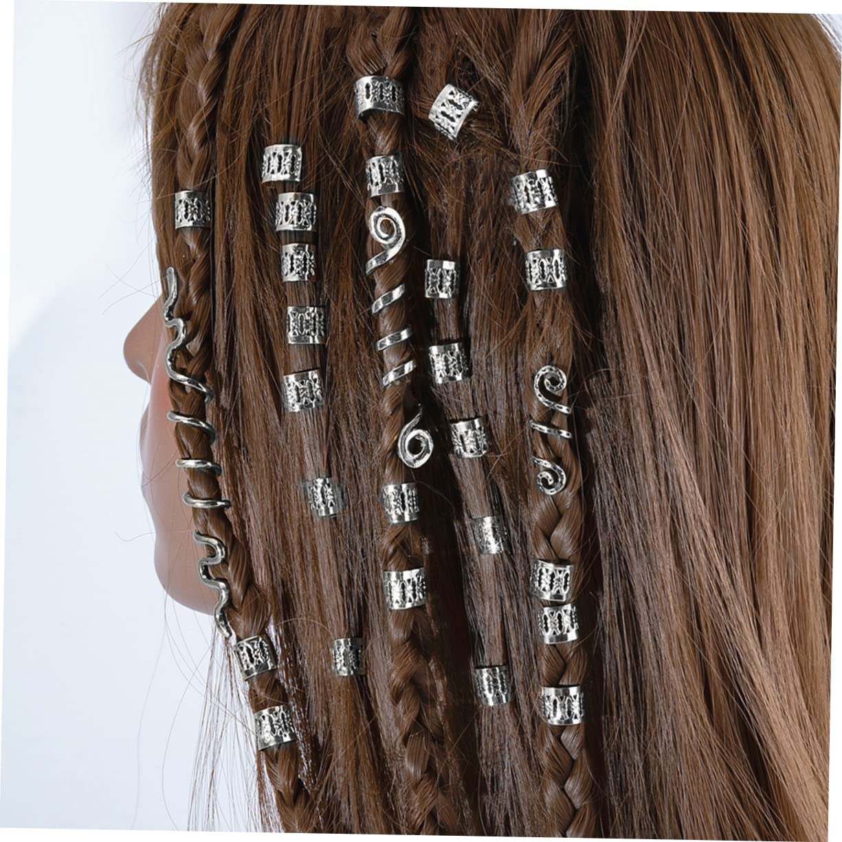 SOESFOUFU 28pcs Hair for Dreadlocks Spiral Hair Coils Accessories for Braiding Dreadlock Jewelry for Hair Styling and Decoration