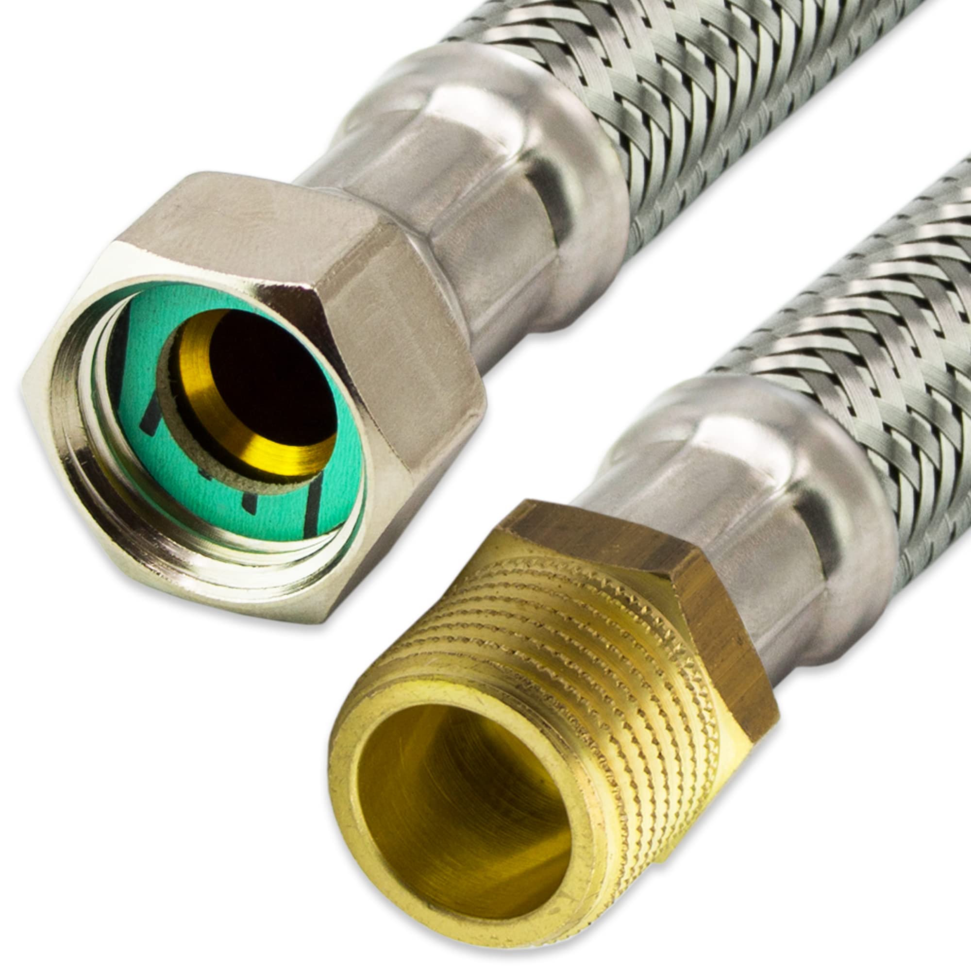 ITALY Manguera flexible de acero inoxidable 3/8" 1/2" 3/4" 1" *ITALY Manguera de conexión sanitaria para el agua doméstica (acero inoxidable, 1 pulgada AG x 1 pulgada, 100 cm x 254)