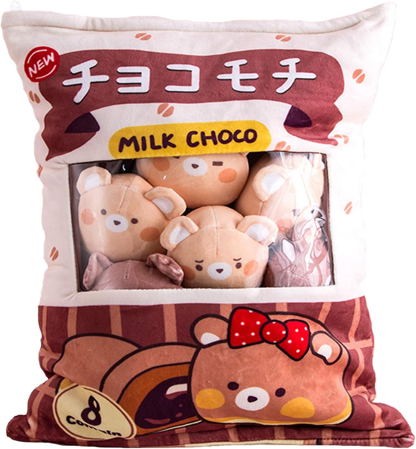 - Nenalayo Cute Bag of Chocolate Bear Plush Toy Soft Throw Pillow Stuffed Animal Toys Creative Gifts Room Decor Creative Gifts for Girls