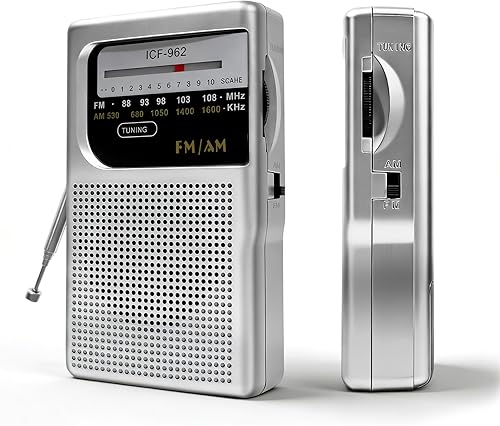 Miniatura 14 de Radios portátiles AM FM, funciona con pilas y enchufe de pared para el hogar, al aire libre/cocina, radio retro vintage con Bluetooth, esfera