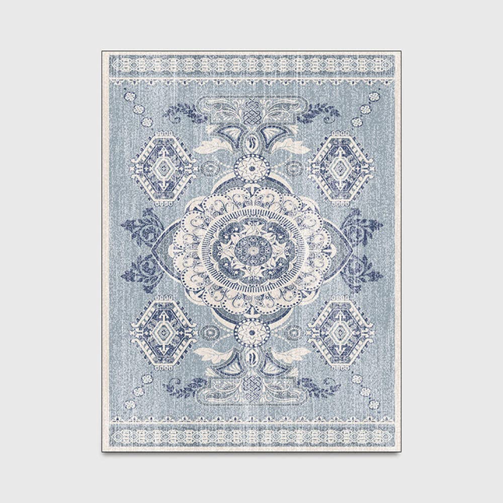 WondRg Grand tapis lavable pour salon, chambre à coucher, salle à manger, cuisine, bleu sarcelle