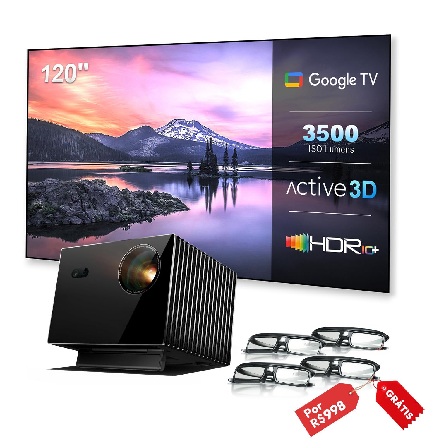 Kit] Valerion VisionMaster Max Projetor Laser 4K +