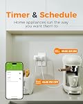 TESSAN 2 Pack Smart Plug, WiFi Smart Outlet avec double sockets, compatible avec Alexa et Google Home, télécommande avec fonction minuterie, commande vocale, protection contre les surpressions, 2.4GHz WiFi Seulement