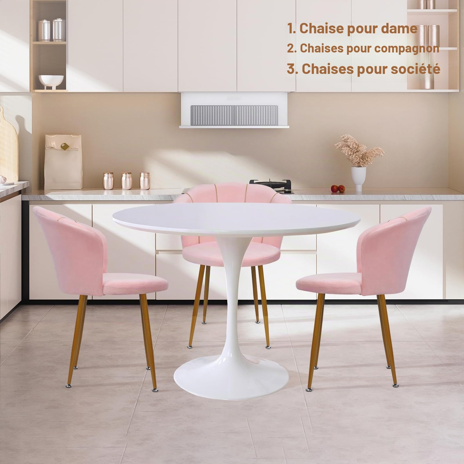 Chaise de maquillage, dossier avec pieds en métal doré, chaise de coiffeuse moderne pour salon de beauté, chambre à coucher, bureau, salle à manger, confortable avec assemblage facile pour