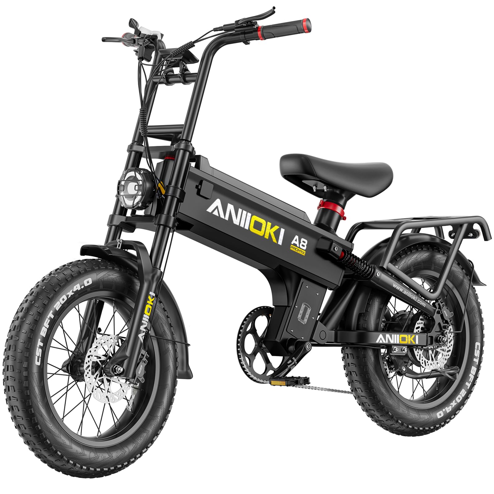ANIIOKI Ebike for Adult,Electric Bike with 60ah Battery,30+ Mph Top Speed,1200/1400W/1800W Peak Power,Fat Tire eBikes,200 Miles Commuting Bike