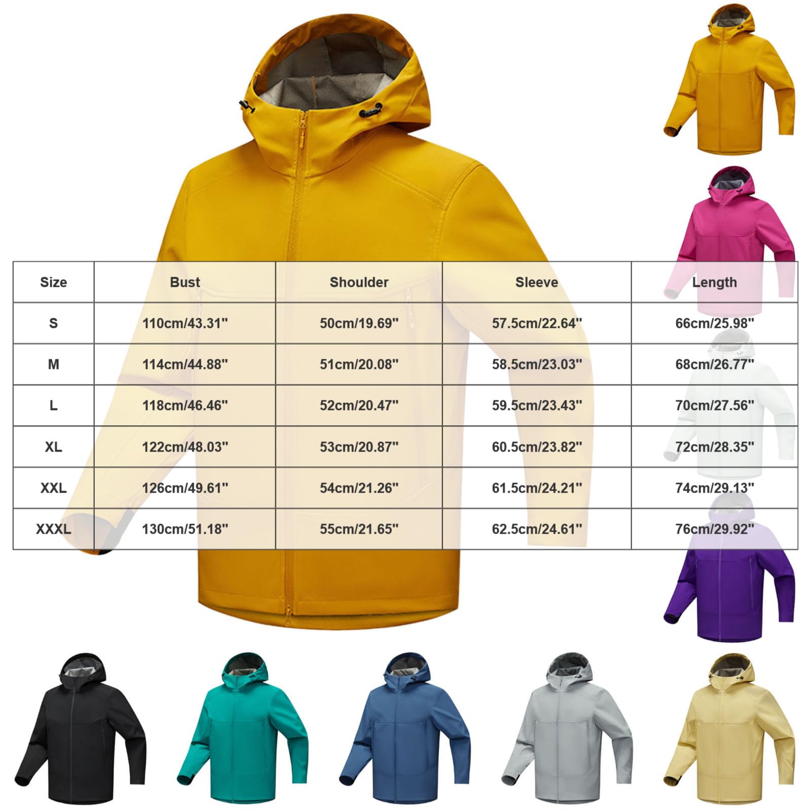 Veste Softshell Imperméable pour Extérieur, Doublure Polaire Chaude, Capuche et Poches Multifonctions, Couleur Unie, Idéale pour les Activités Outdoor et le Quotidien