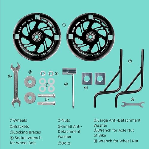 Miniatura 7 de PRUNUS Ruedas de entrenamiento Flash Bike de 20 pulgadas. Ruedas de entrenamiento para bicicleta para niños son resistentes. La rueda de