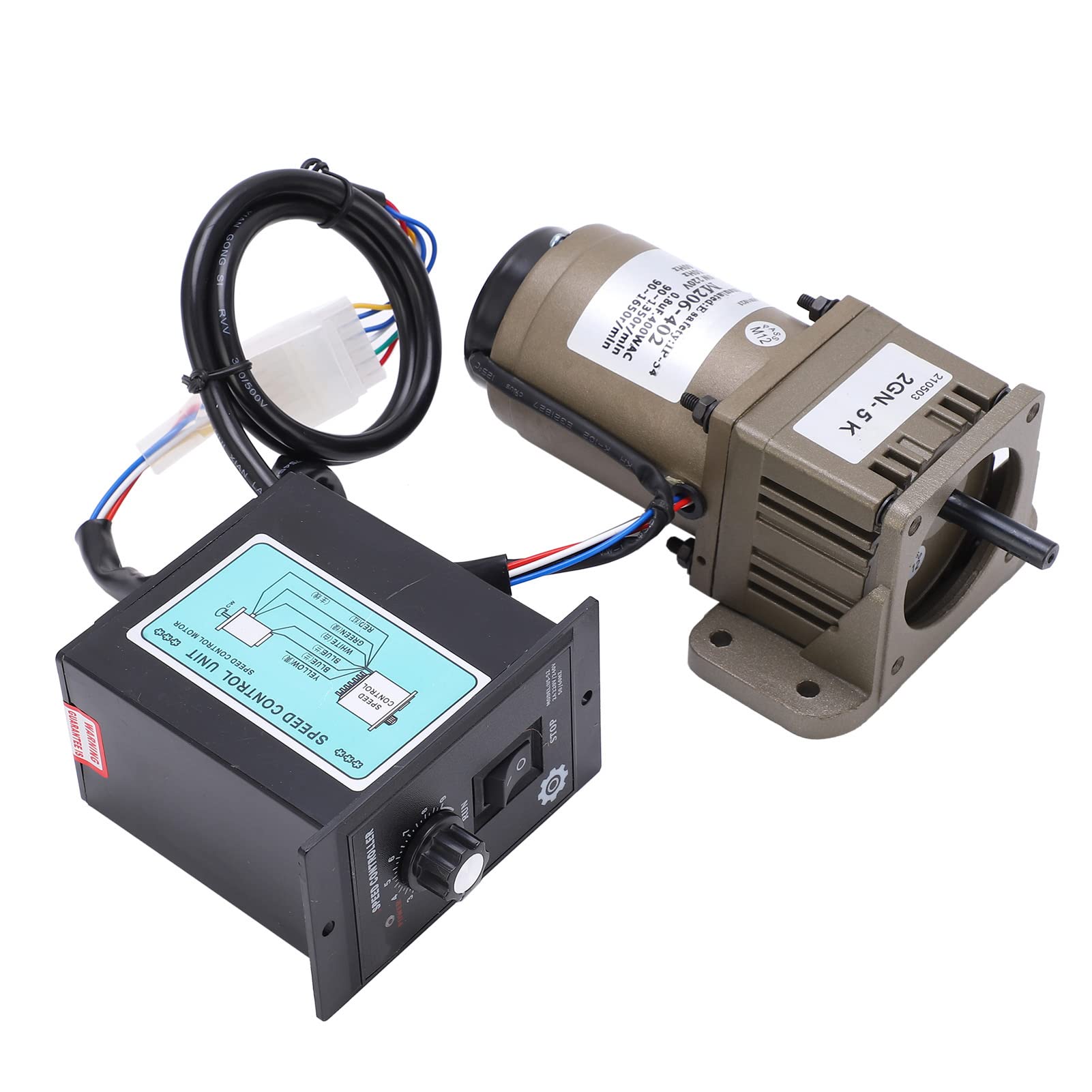 Motoriduttore 220V, Akozon 6W Motore Asincrono Monofase Motoriduttore velocità Reversibile e Regolabile per Industria delle Macchine Utensili, Industria Automobilistica, Macchine Tessili (5K)