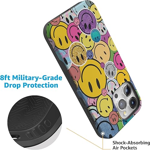 Vista 1605 de Casely Funda para iPhone 15 Pro Max Jardín Secreto Flores mixtas Funda atrevida Compatible con MagSafe y botón de acción Secret Garden