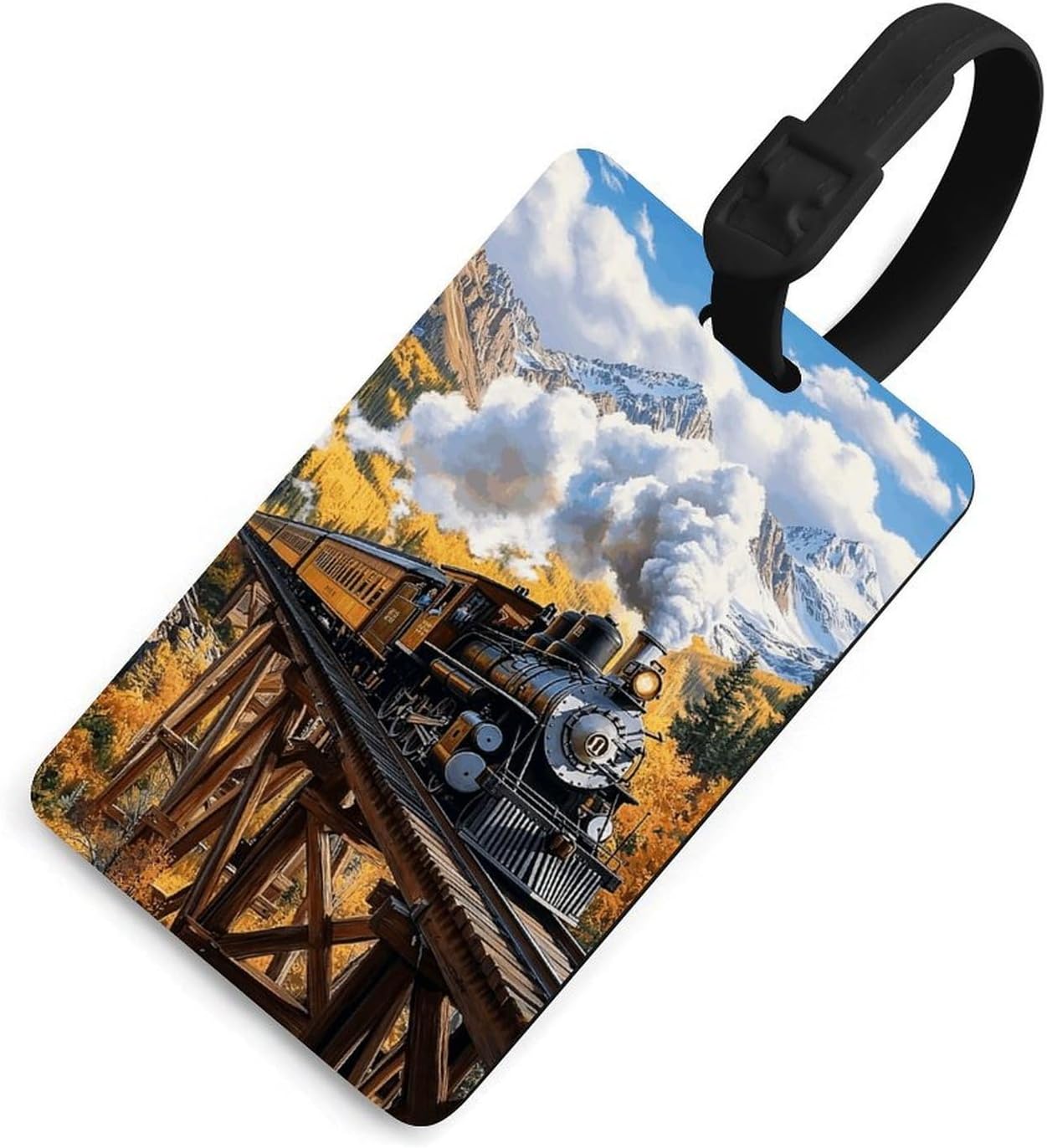 Mountain Steam Train Luggage Tags for Suitcases Travel Tags