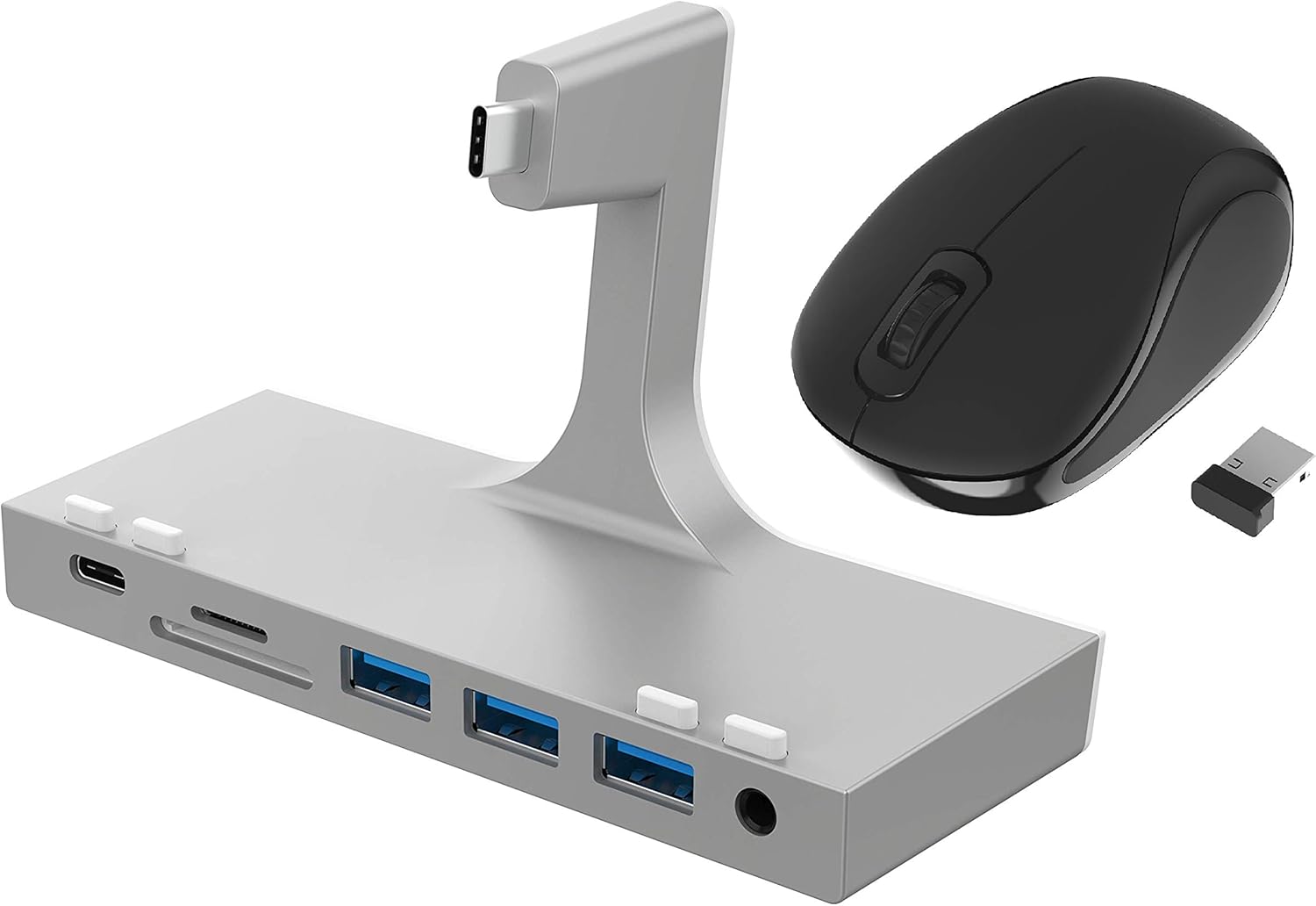 SABRENT Multi-Port iMac Hub + Mini Travel 2.4GHz Wireless Mouse with Nano Receiver