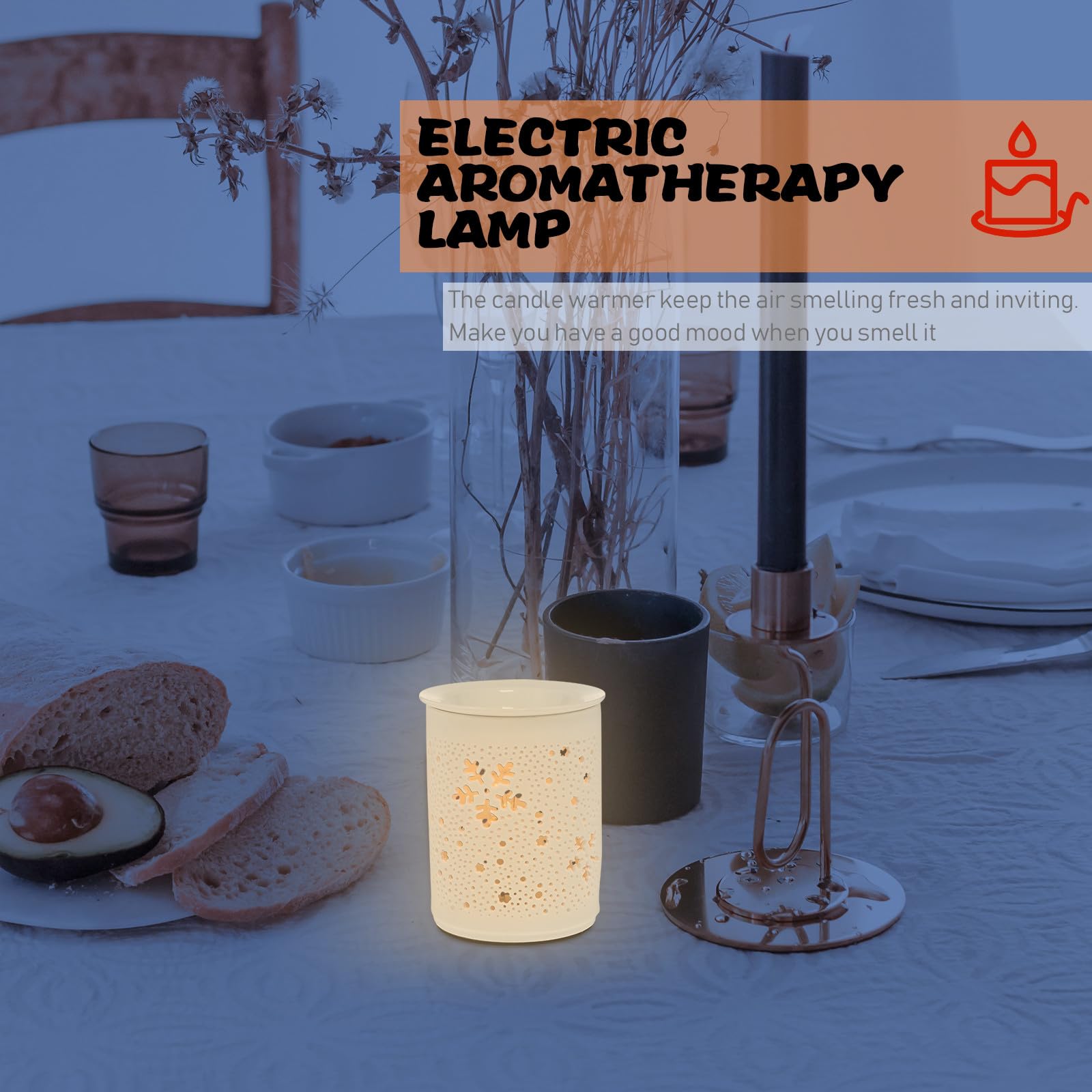 Elektrische Duftlampe Rund aus Keramik 25 W Goldene Aromalampe