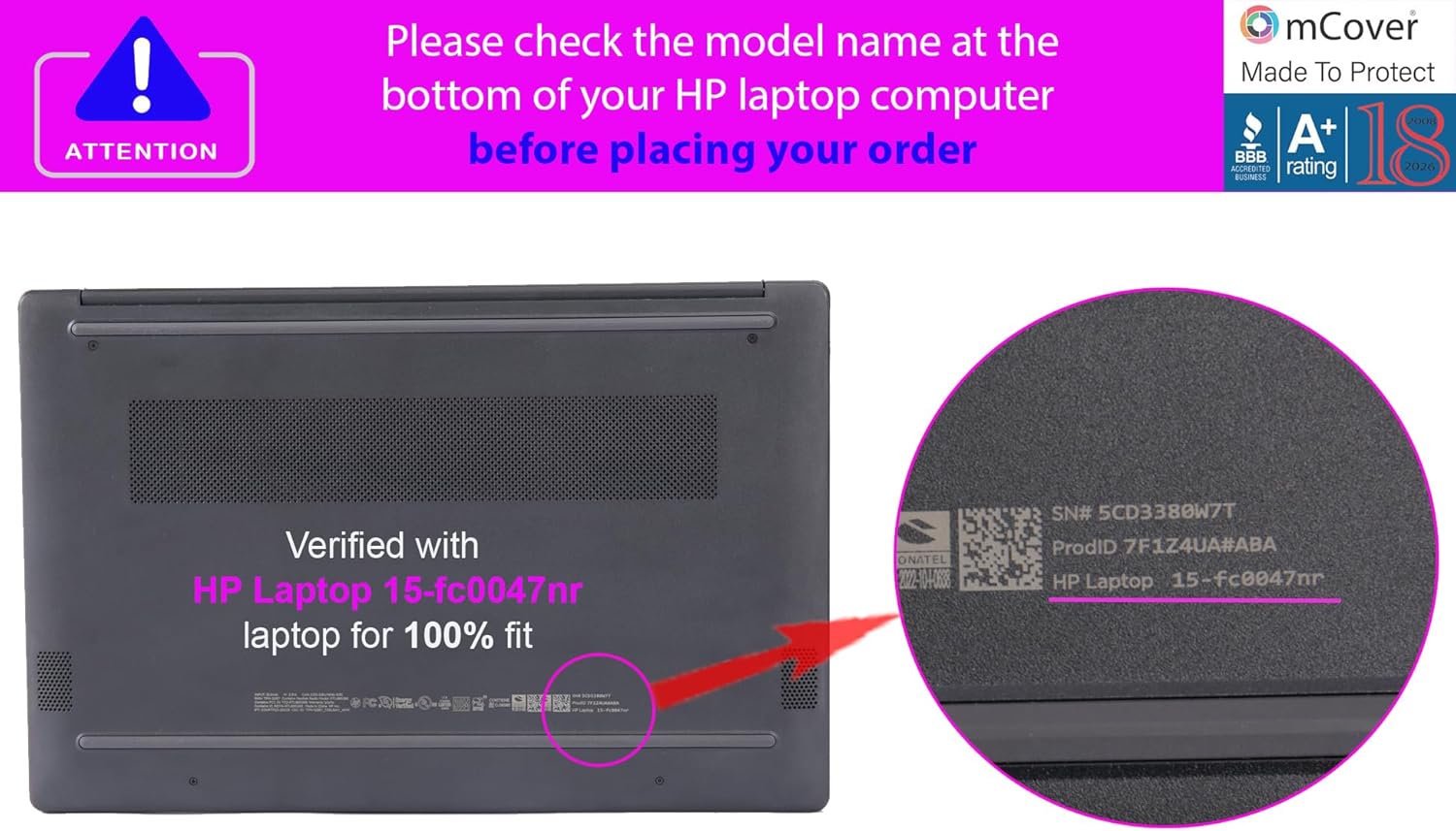 mCover Case Compatible ONLY for 2023-2024 15.6-inch HP Laptop 15-FCxxxx / 15-FDxxxx Series Windows Notebook PC (NOT Fitting Any Other HP Laptop Models) - Pink