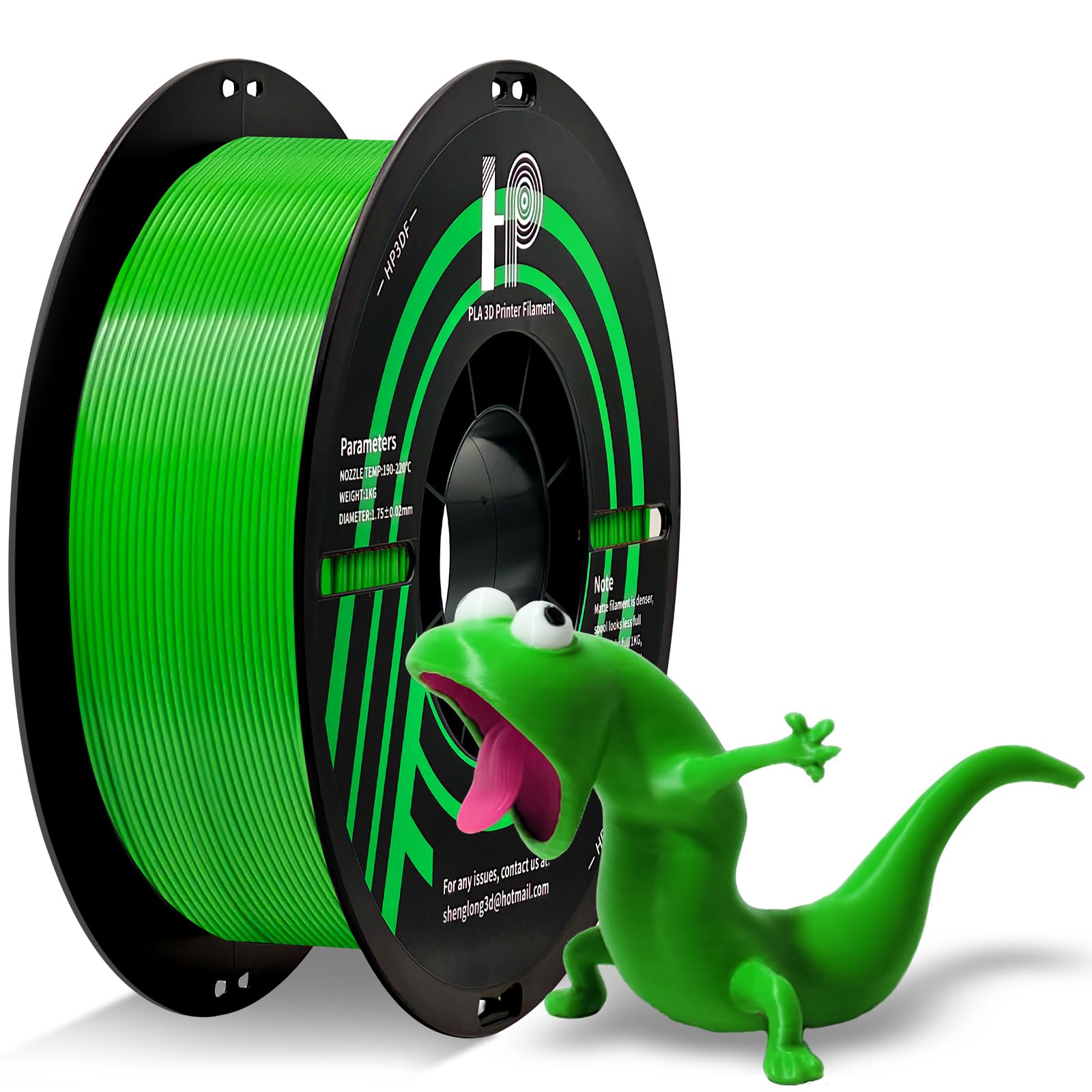 3D Printer Filament, PLA Filament 1.75mm, Green PLA, Dimensional Accuracy+/-0.02mm, 1KG Spool (2.2 lbs), Fit Most FDM Printer(Green)
