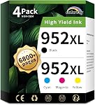Paquet combo de cartouches d'encre 952XL pour HP OfficeJet Pro 8710, 7740, 8720, 8702 | Cartouches d'encre 952XL 952 XL pour HP OfficeJet Pro 8210, 7720, 8715, 8730, 8740, 8216 (Noir/Cyan/Magenta/Jaune)