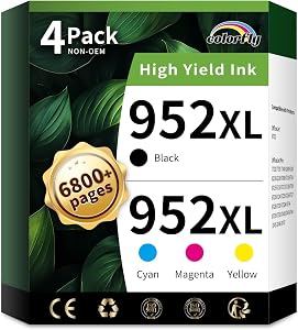 Paquet combo de cartouches d'encre 952XL pour HP OfficeJet Pro 8710, 7740, 8720, 8702 | Cartouches d'encre 952XL 952 XL pour HP OfficeJet Pro 8210, 7720, 8715, 8730, 8740, 8216 (Noir/Cyan/Magenta/Jaune)