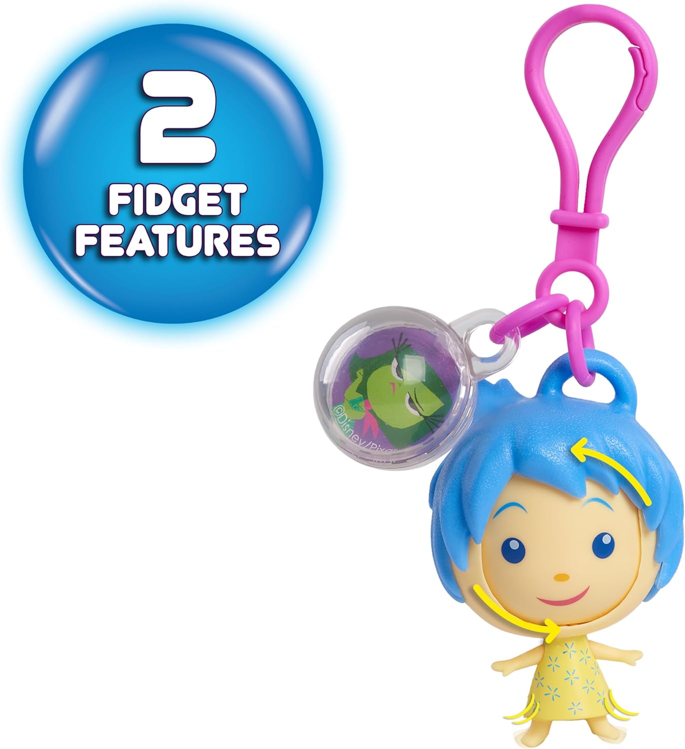 Inside Out 2 Fidget Figure Keychains - Joy, Kids Toys for Ages 3 Up by Just Play