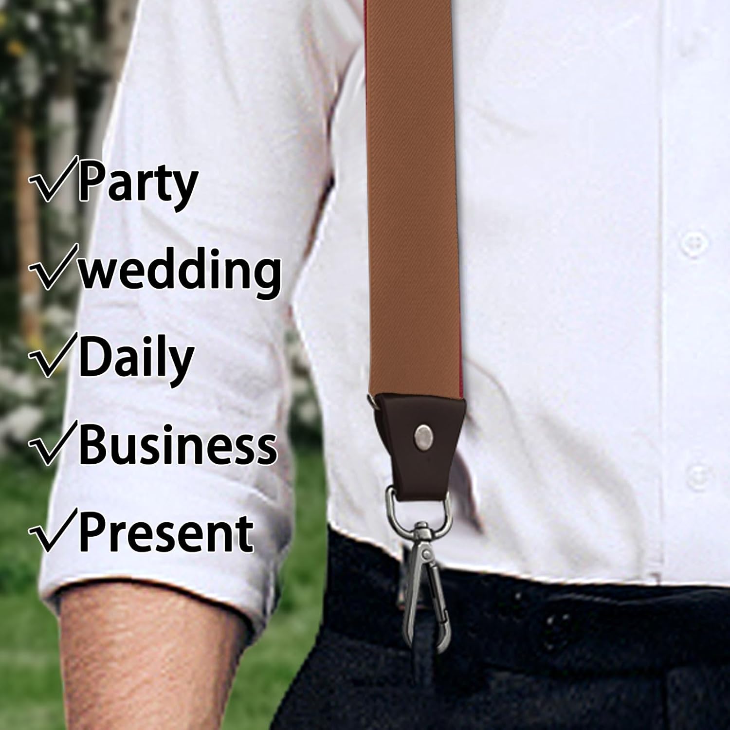 Men's Suspenders Hooks Heavy Duty Work trousers Suspenders for Men Adjustable Brace Elastic for Jeans Pants - Image 5