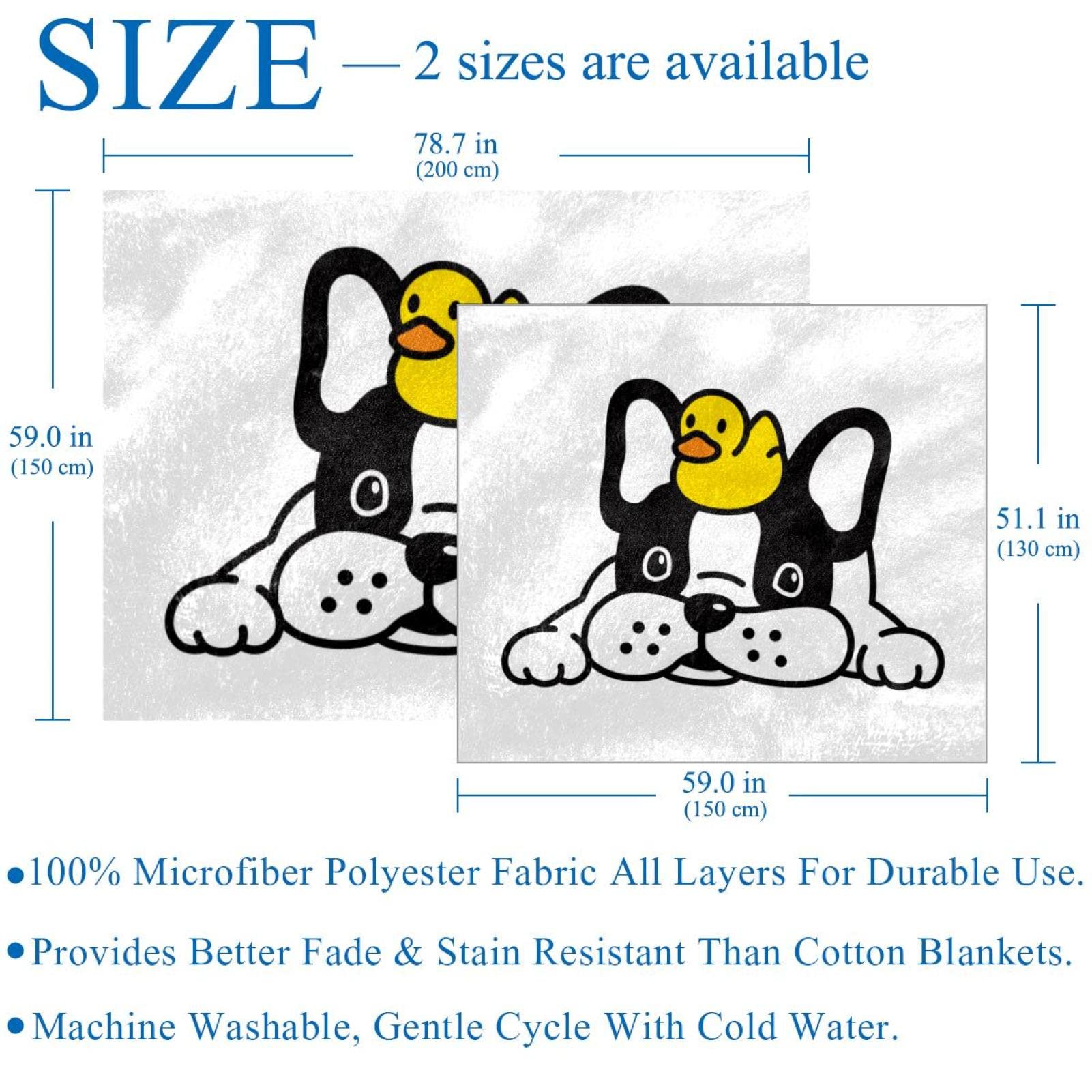 Couverture polaire super douce pour chien bouledogue français canard, chiot