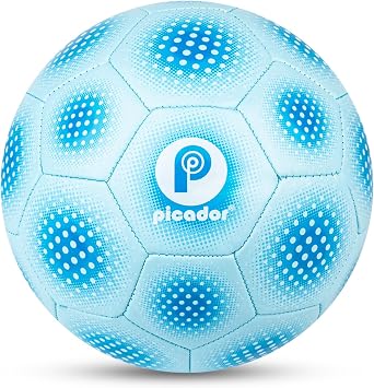 Picador Size 4 Soccer Ball, Kids Soccer Balls for Girls Boys Youth Children Training School Indoor Outdoor Gift Ball with Pump Blue