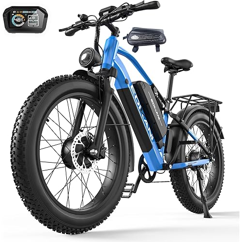 EDIKANI TOP-D80 Electric Bike for Adults, Max 160 Miles 1976WH Dual Battery Fat Tire Ebike, 48MPH Peak 5000W Dual Motor E Bike for Adults Electric, 26" Commuter Electric Bicycle with Full Suspensions