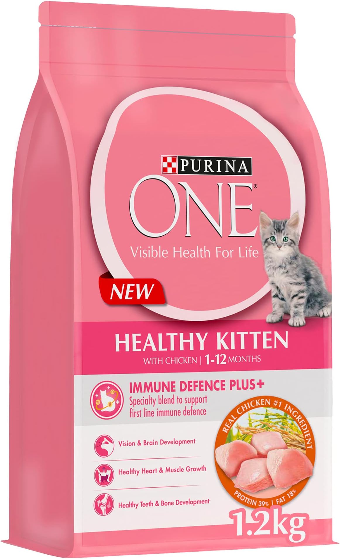 Purina One Healthy Kitten Cat Food with Chicken Flavour Promo Price (1.2kg)