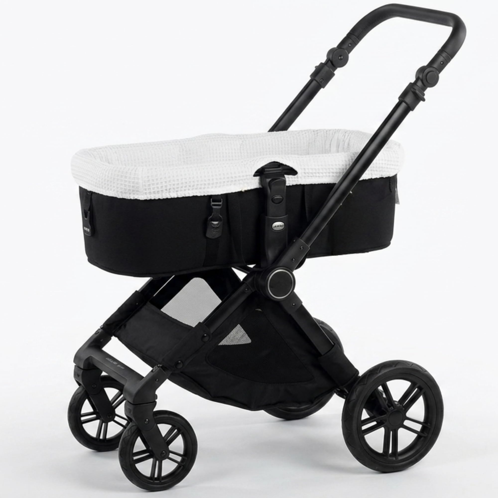 Thermikoa Housse de nacelle universelle pour bébé piqué gaufré en coton respirant Housse intérieure effet nacelle Nouveaux murs plus propres et accueillants, ajustement adaptable lavable