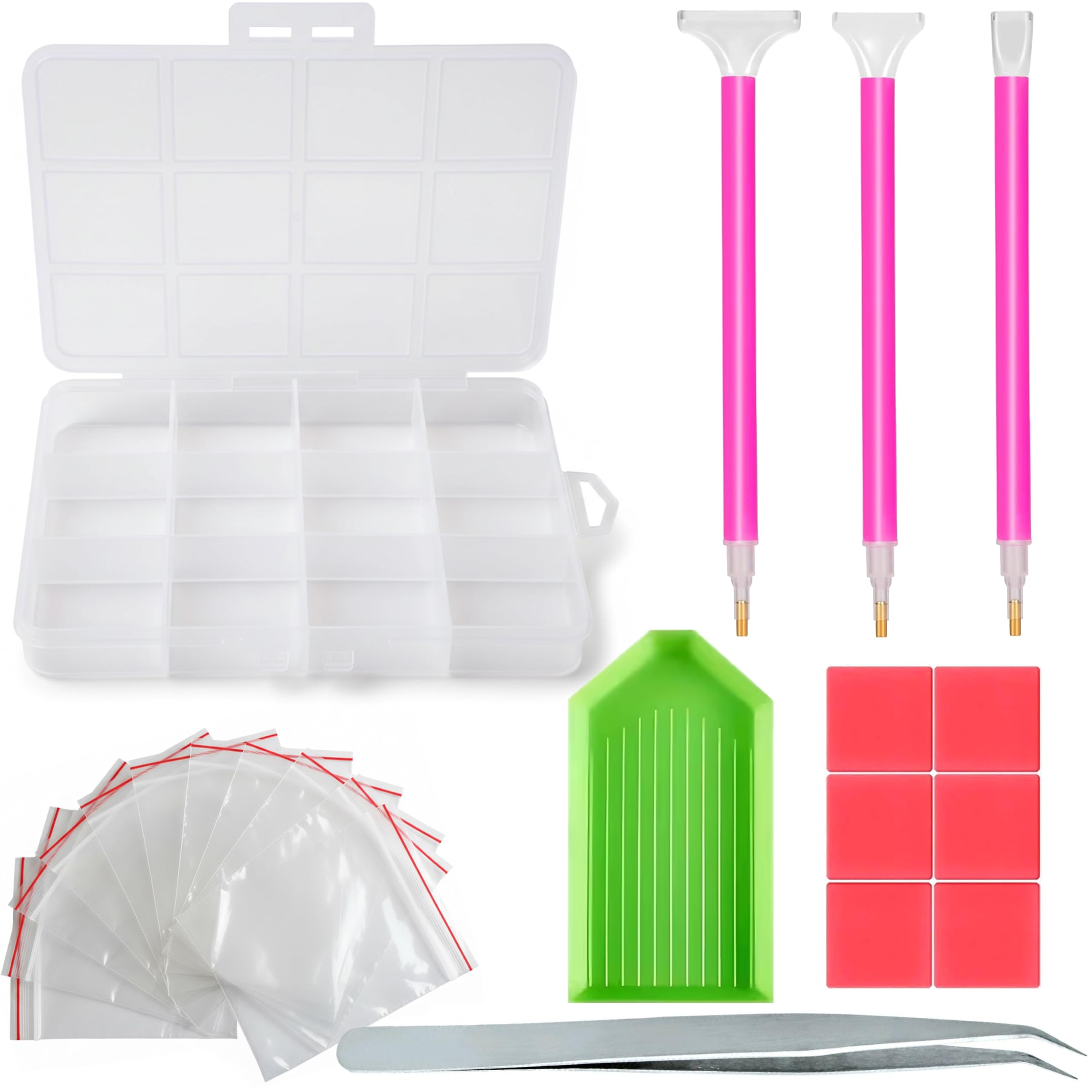 RelicMani Diamond Painting Tool Kit with 12-Slot Storage Container | 5D DIY Diamond Art Accessories Set with Multi-Tip Pens, Trays, Wax & Tweezers | Diamond Embroidery Tool Set for Beginners & Professionals-image-21