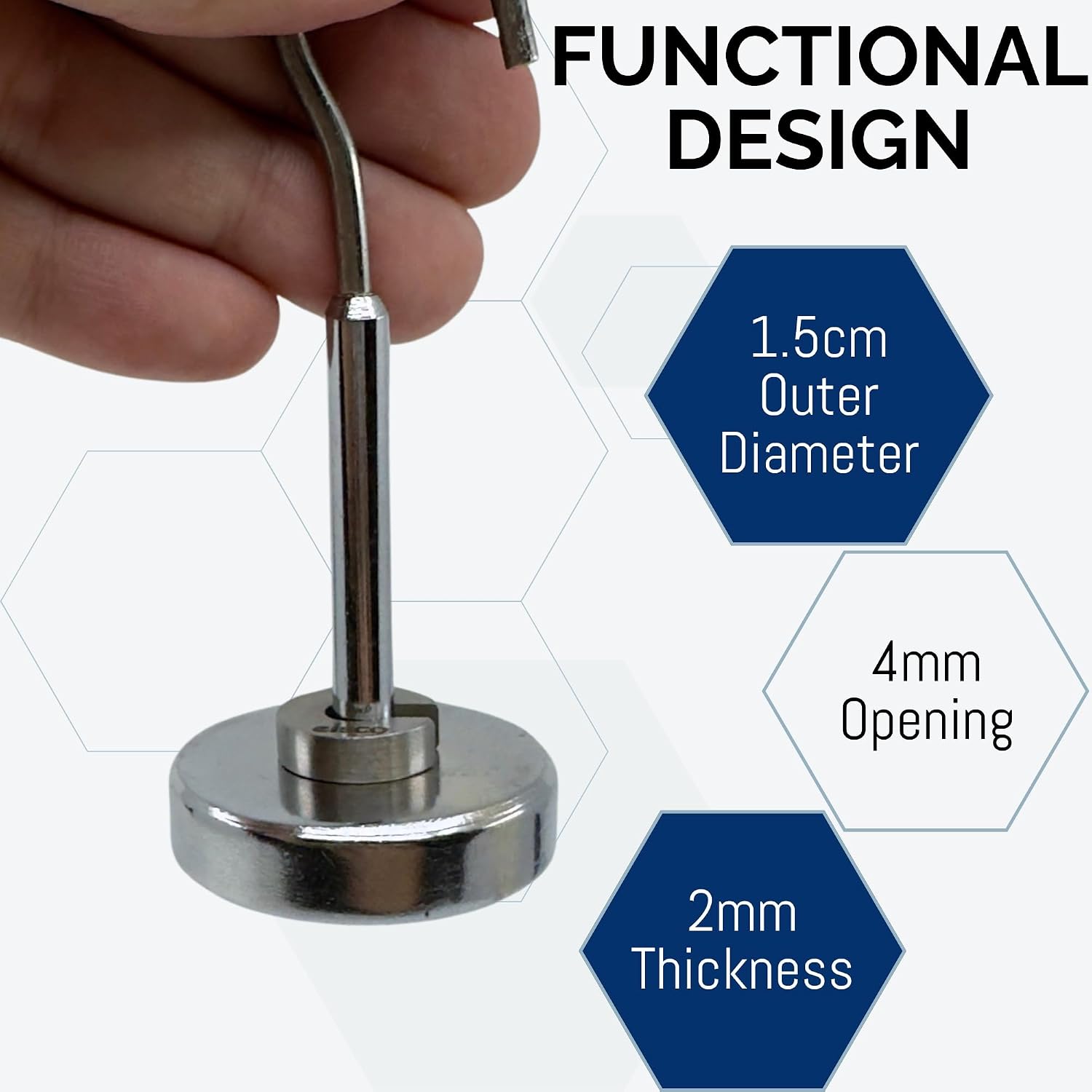 Eisco Labs - Spare 5g Slotted Mass - Stainless Steel, Precision Weight with 5/8" Outer Diameter, Slotted Design for Lab & Physics Experiments, Pack of 10