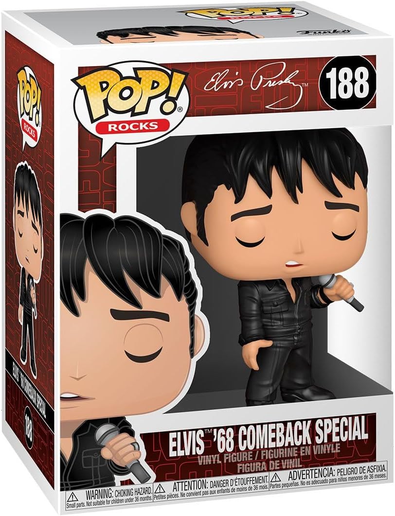 POP Elvis - '68 Comeback Special Funko Pop! Vinyl Figure (Bundled with Compatible Pop Box Protector Case), Multicolored, 3.75 inches