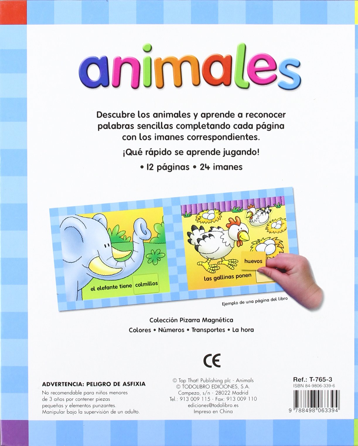 Animales, pizarra magnética