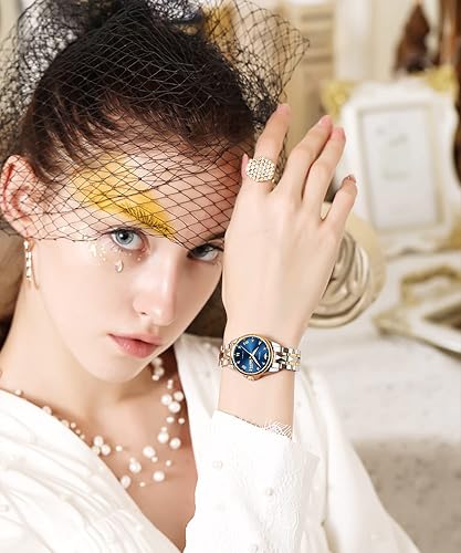 Miniatura 2 de OUPINKE Reloj automático para mujer, mecánico, cuerda automática, clásico de lujo