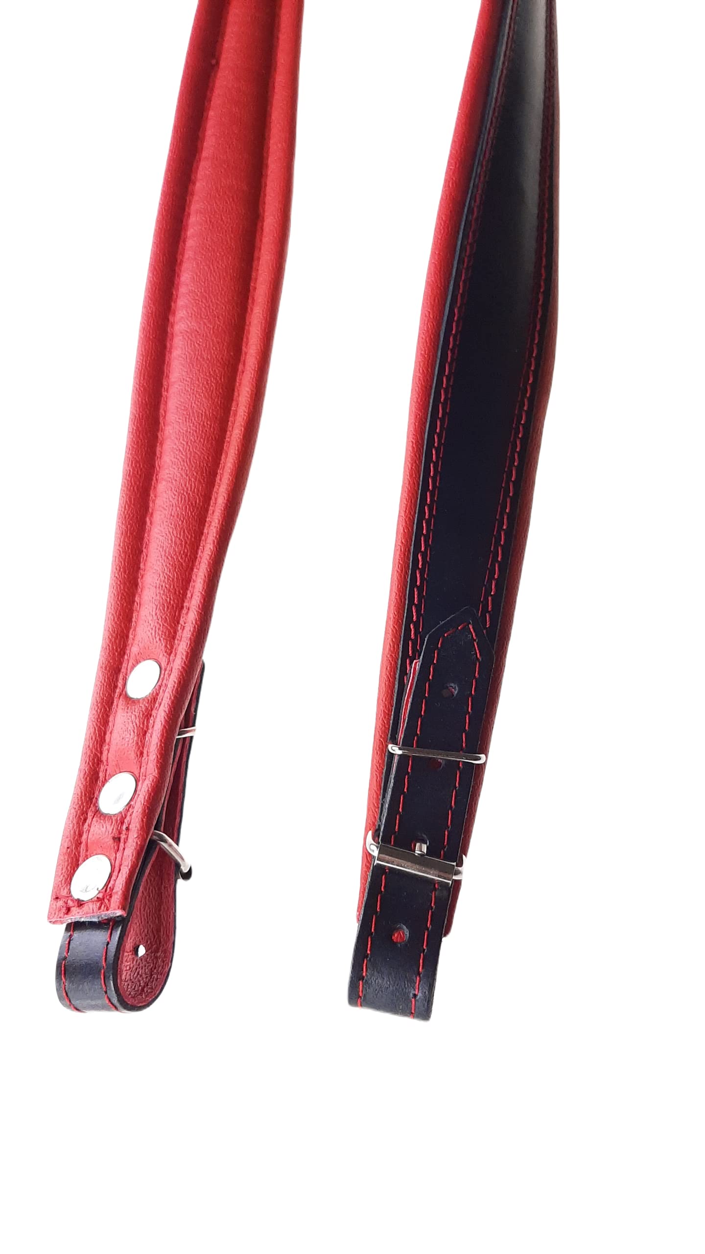Correas de acordeón cuero 60-120 bajo negro/rojo, rojo