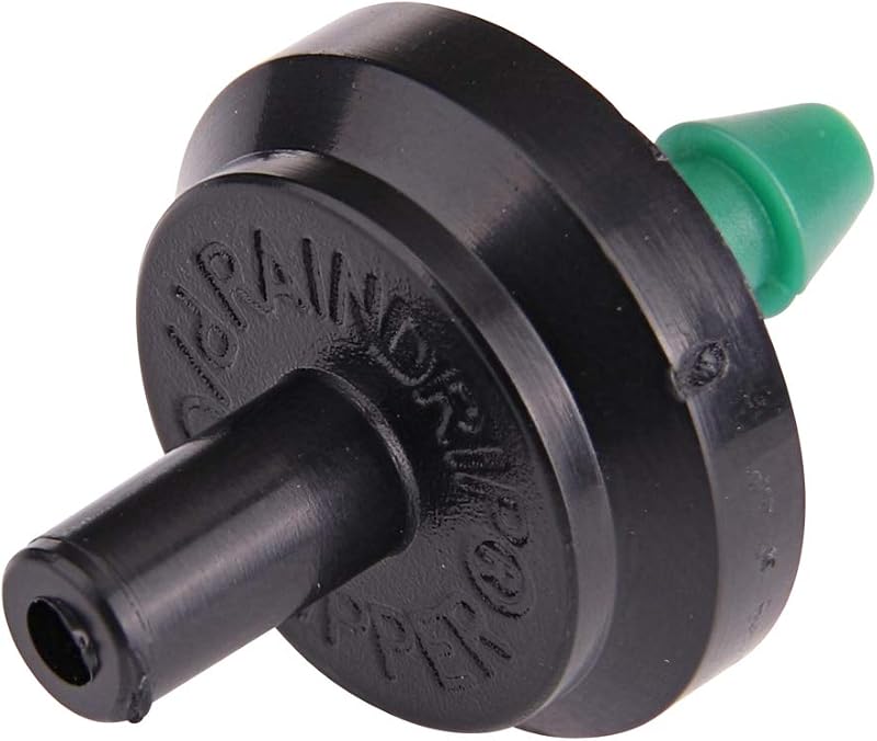 PC8050B 2 GPH Goteros de compensación de presión, emisores de riego por goteo para sistema de jardinería de riego por goteo, mantiene un flujo de agua constante, paquete de 50, verde