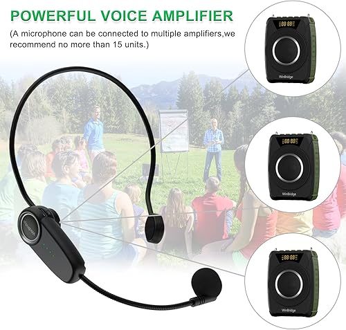 Miniatura 7 de Amplificador de voz Bluetooth 5.0 con micrófono inalámbrico, micrófono personal impermeable, amplificador de voz inalámbrico, megáfono portátil de