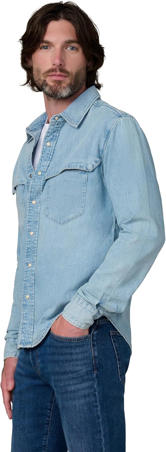 Joe's Jeans Men's The Wayne Denim Western Shirt Long Sleeve Pocket Button Down