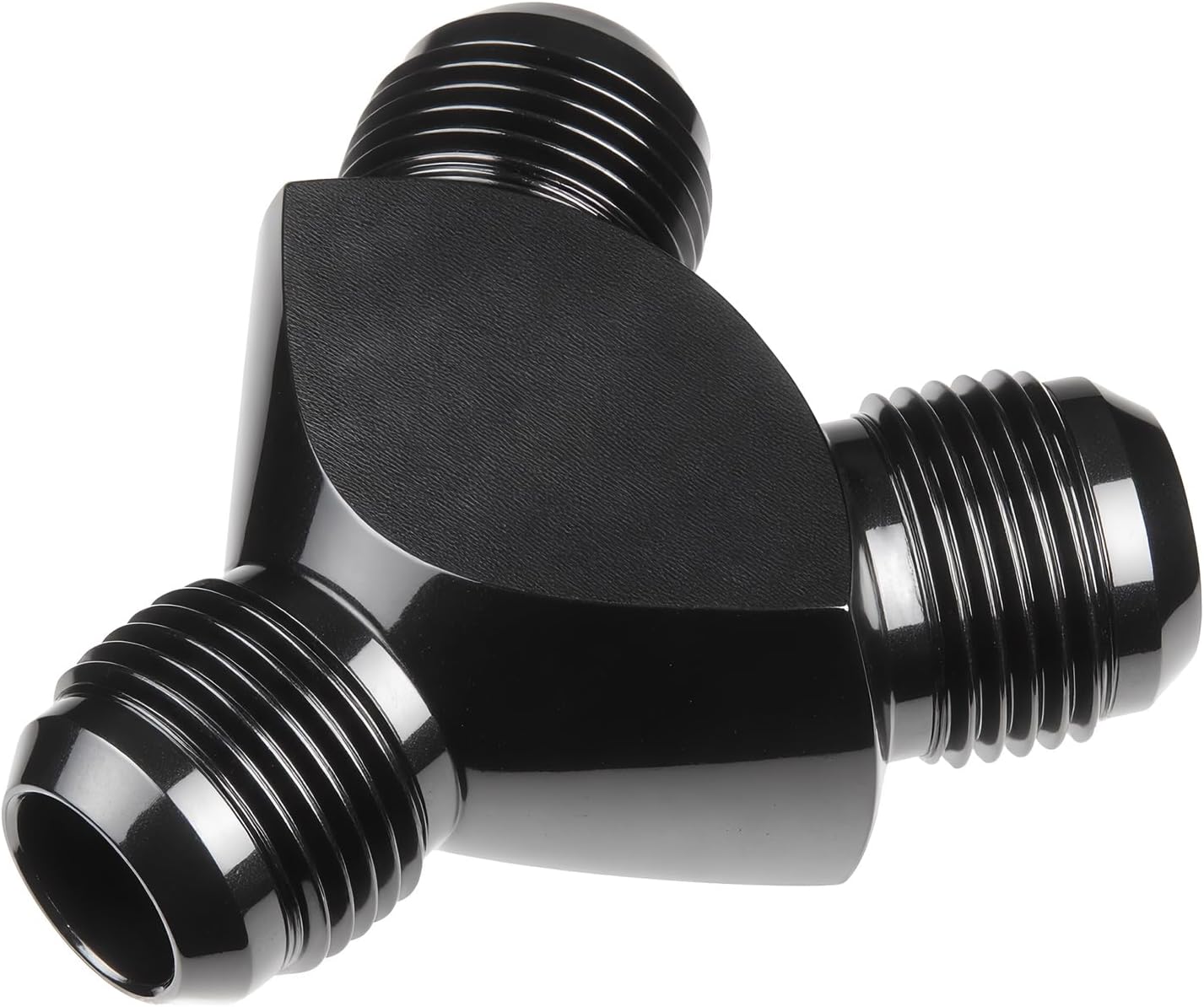 6AN Male Y Block Flare Splitter Fitting Adapter Union Aluminum Black