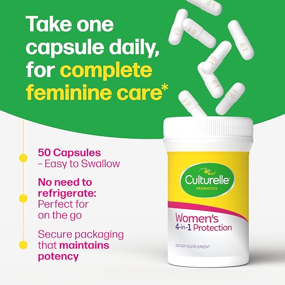 Culturelle Probiotics for Women with Prebiotics, 4-in-1 Benefits, 50 Count