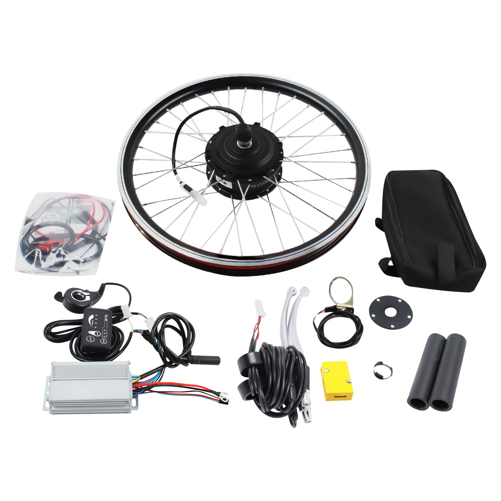 20"Front/Rear Wheel Conversion Kit, Ebike Conversion Kit for Electric Bike 20" Front or Rear Wheel Electric Bicycle Hub Motor Kit 48V 1000W/36V 250W Waterproof Electric Bike Conversion Kit USA STOCK