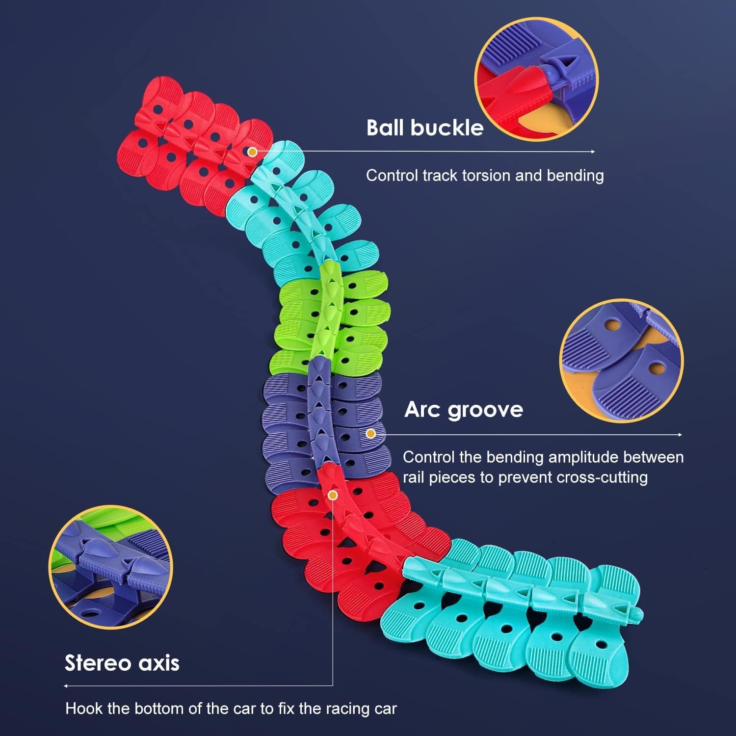 Pista Macchinine per Bambini, Giochi Bambini 2 Anni con 184 Pezzi Pista Macchinine e 2 Glow CarsMacchinine, Giocattolo per Bambino 2 3 4 5 6 Anni