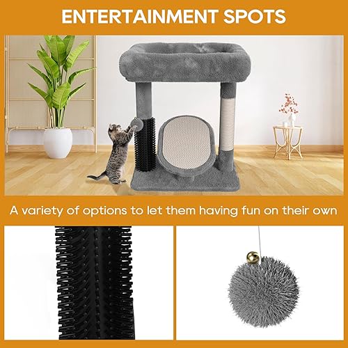 Miniatura 5 de Pawstory Torre para gatos, árbol para gatos de interior, torre de escalada para gatos con cómoda percha superior, poste rascador cubierto de sisal y