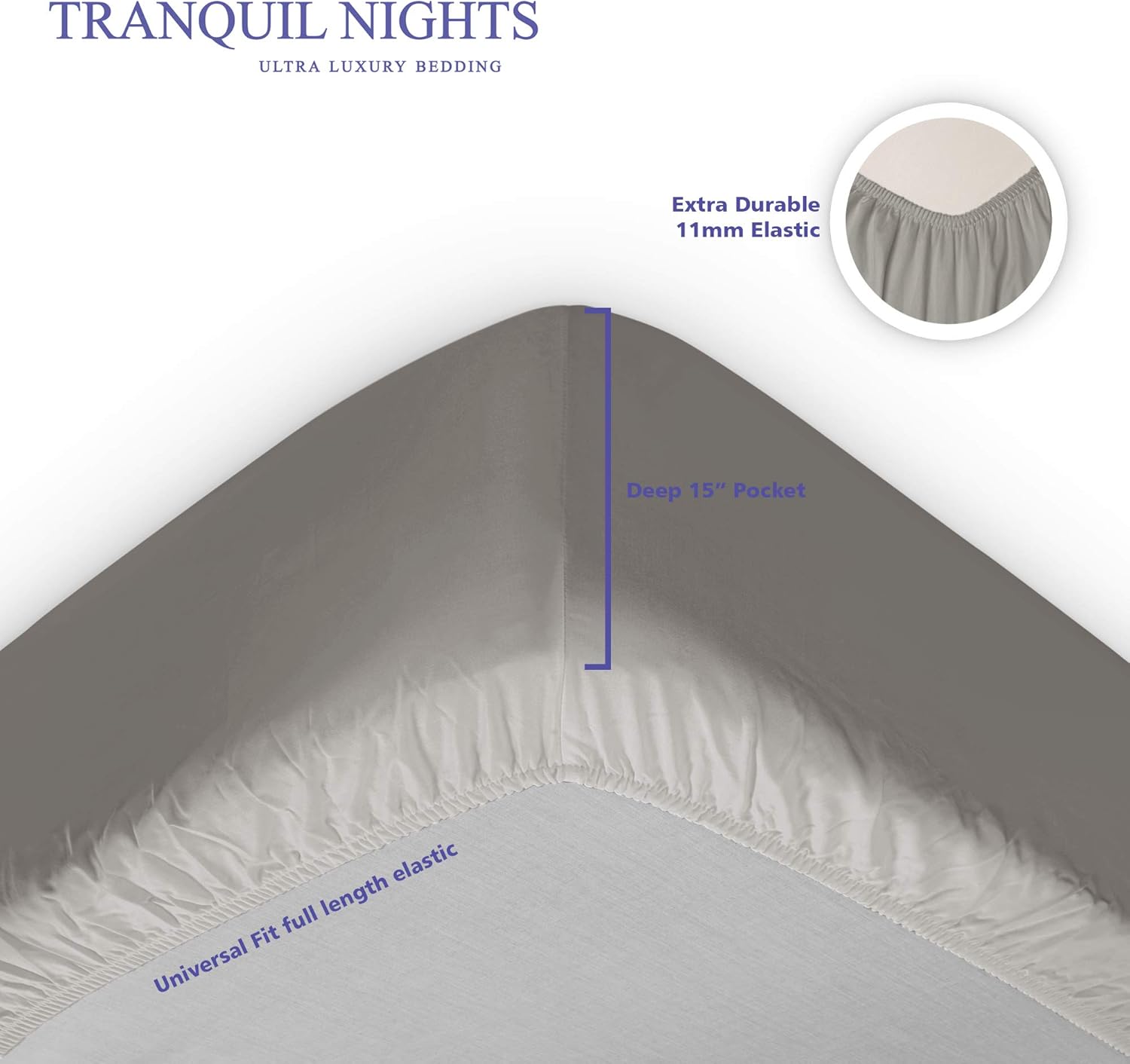 Gеt Pорulаr оƒƒеr TRANQUIL NIGHTS - 500 Thread Count 100% Cotton Bed Sheet Set, 4-Piece Grey Queen Size Sheets, Soft & Silky Sateen Weave Luxury Bedding, Deep Pocket Sheets to Fit Upto 17 Mattress